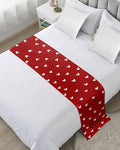 Valentine's Day White Love Hearts Bed Runners by ZFUNCING