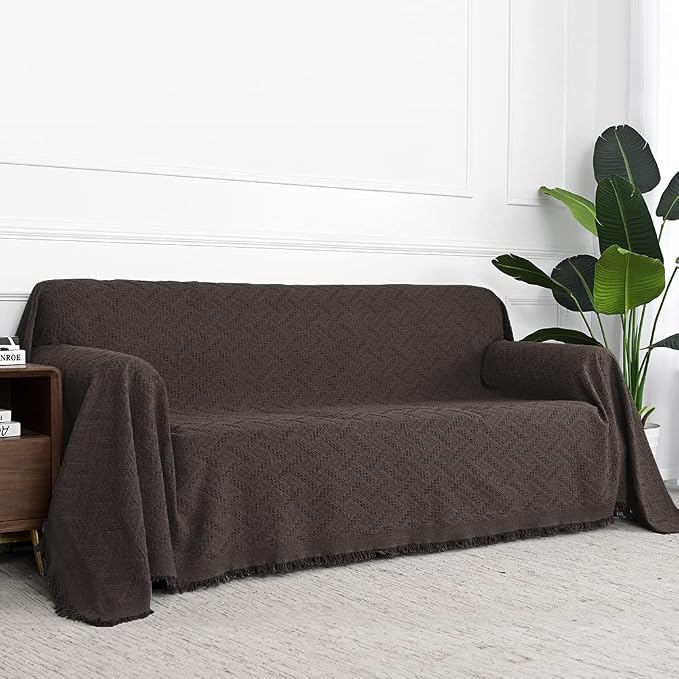 MYSKY HOME Couch Cover Chocolate Sofa Covers - Image 5
