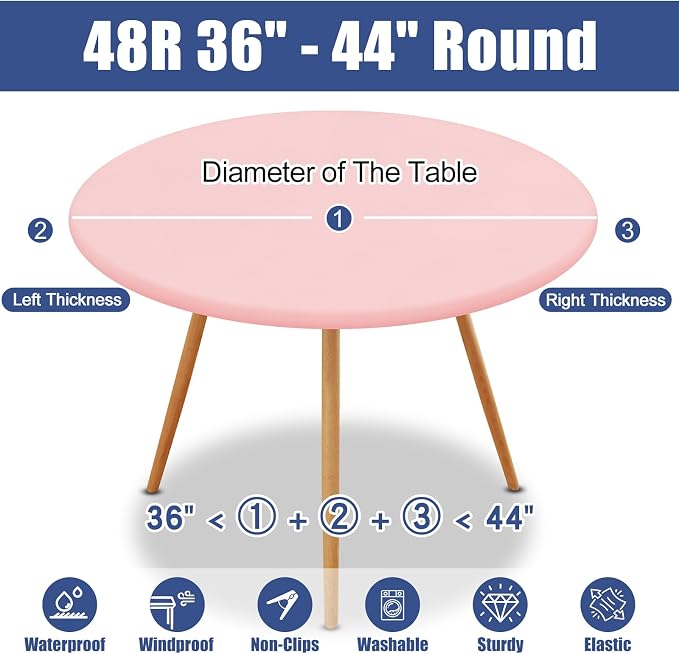 Round Spandex Tablecloth, Elastic Fitted Waterproof Tablecloths - Image 8