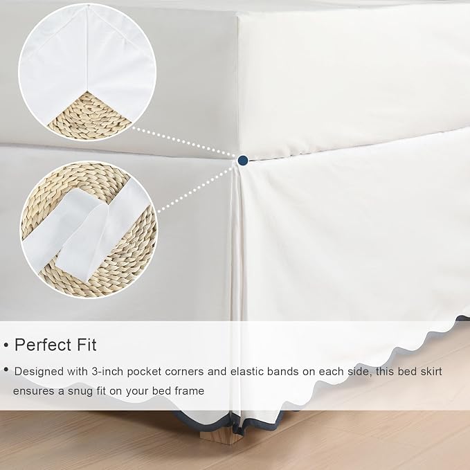 HIG Off White Chic King Bed Skirt - Image 4
