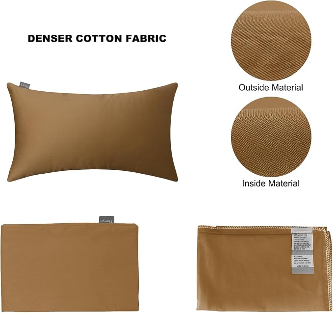 Thmyo 4-Pack 100% Cotton Lumbar Comfortable Solid Decorative Throw Pillow Case - Image 5