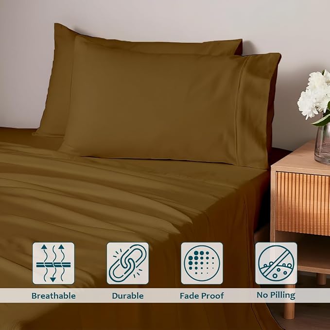 Luxury Queen Sleeper Sofa Bed Sheet Set, 100% Egyptian Cotton, 338 Thread Count - Image 4