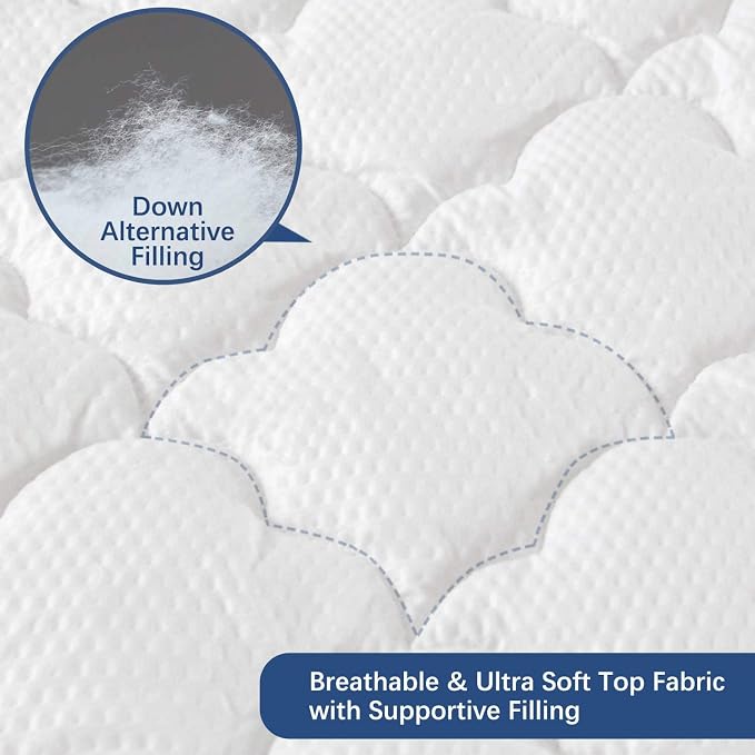 Twin Air Mattress Pad Sheets Cover, Air Mattress Topper Protector Plush Quilted - Image 2