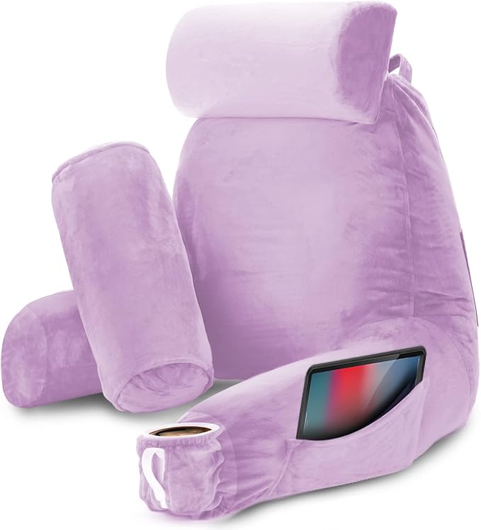 Nestl Reading Pillow with Shredded Memory Foam Includes 2 Neck and Lumber by Nestl
