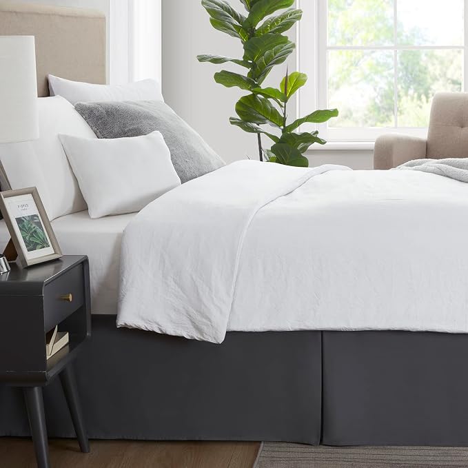 Nestl Dark Gray Full Bed Skirt - Image 3