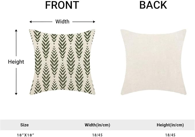 BETGINY Sage Green Boho Pillow Covers 18 x 18 Inch Pack of 2, Bohemian Ethnic - Image 2