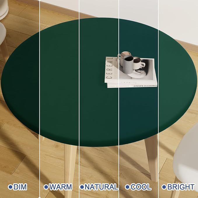 Round Spandex Tablecloth, Elastic Fitted Waterproof Tablecloths - Image 7