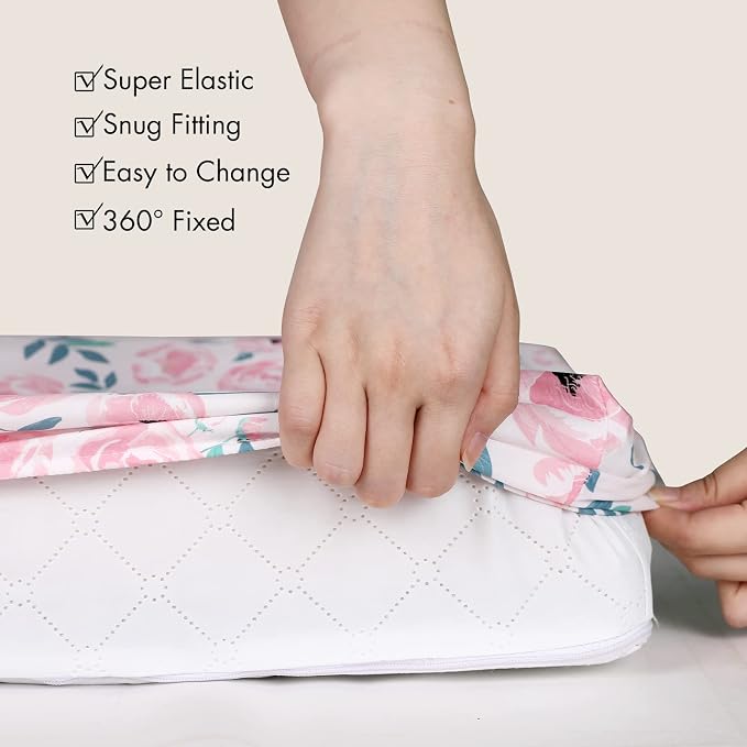 Gllquen Baby Bassinet Sheets Set 2-Pack, Breathable Cozy Bassinet Fitted Sheet - Image 7