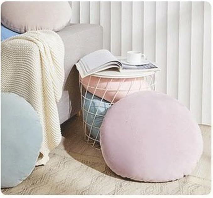 MOJUN Round Throw Pillow, 15.7" Soft Solid Color Home Decorative Round Pillows - Image 4