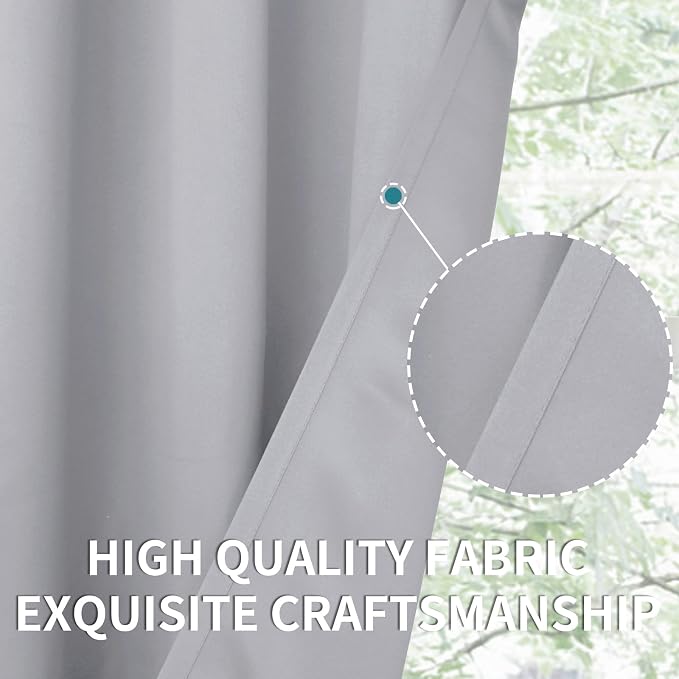 BGment Light Grey Short Curtains 36 Inches Length - Image 5