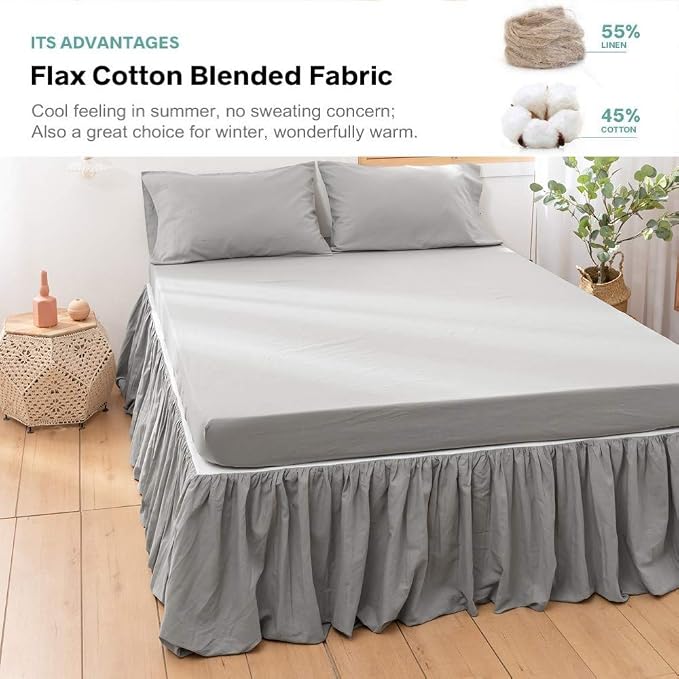 BISELINA French Linen Bed Skirt - Image 5