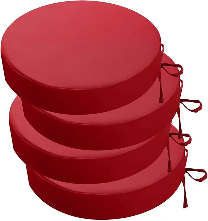 idee-home Outdoor Bistro Chair Cushions, 15”x15”x 3” Thick Outdoor Round Seat by idee-home