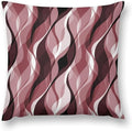 Burgundy Throw Pillow Covers Modern Abstract Ombre Burgundy Striped Decorations by MYS+QiQi