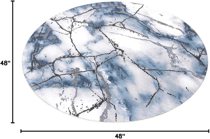 SAFAVIEH Craft Collection 4' Round Grey/Blue CFT877L Modern Abstract - Image 2