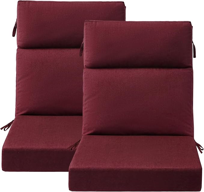 Sunbrella Outdoor High Back Chair Cushion Seat Pads, 44 x 21 Inch by Unimatta