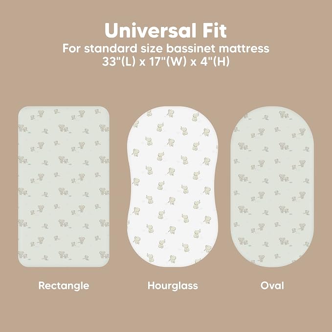 2-Pack Baby Bassinet Sheets Girl, Boy - Image 3