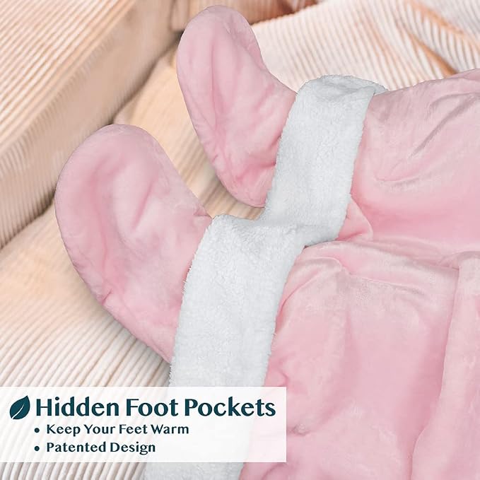 PAVILIA Sherpa Blanket with Sleeves, Foot Pocket - Image 2