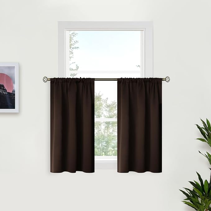 BGment Small Brown Kitchen Curtains 36 Inch Length by BGment