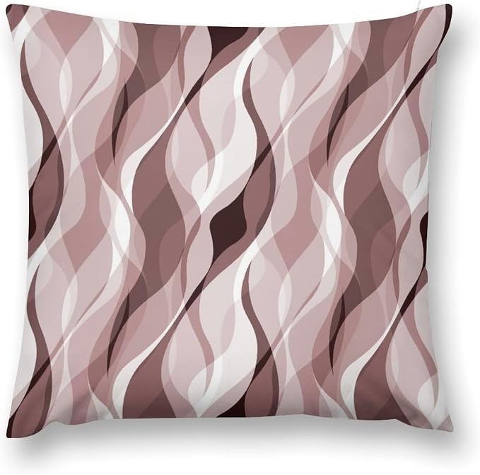Pink Throw Pillow Covers Modern Abstract Pink and Grey Striped Decorations by MYS+QiQi