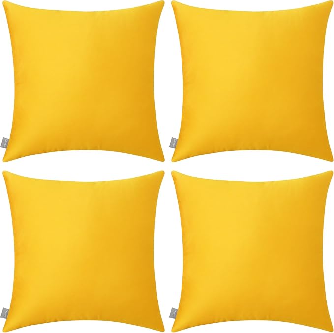 Thmyo 4-Pack 100% Cotton Comfortable Solid Decorative Throw Pillow Case Square by Thmyo