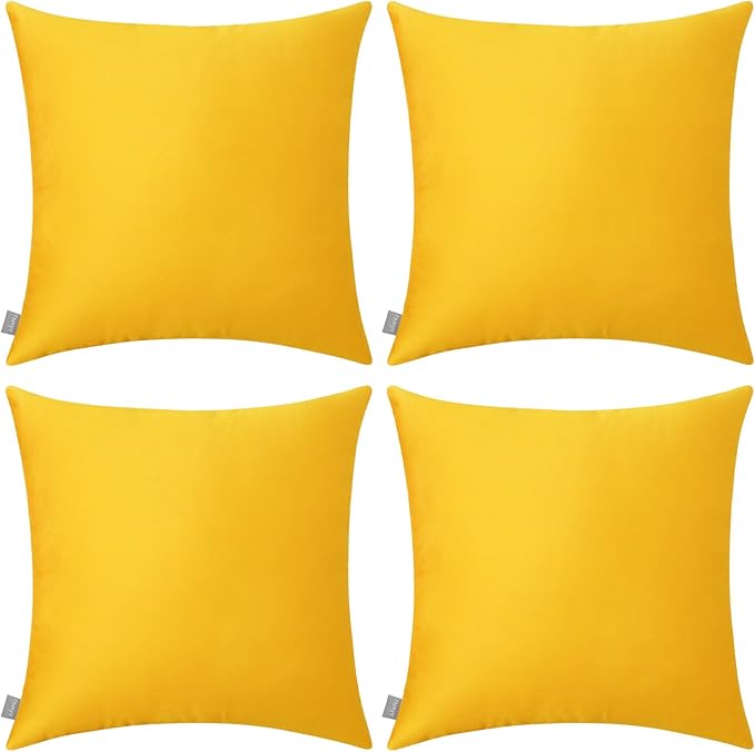 4-Pack Cotton Comfortable Solid Decorative Throw Pillow Case Square Cushion by Thmyo
