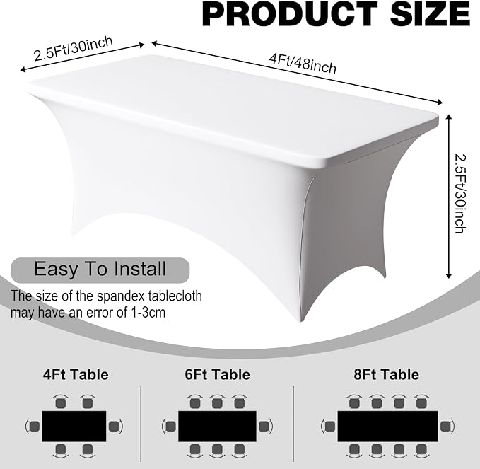 Trlyc 1 Pack 4FT Spandex Table Cloth - Image 3