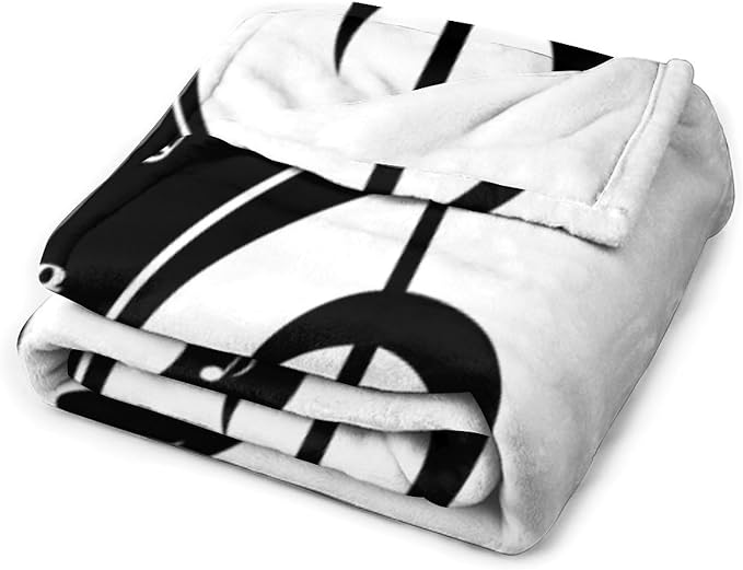 Music Blanket Abstract Funny Black White Music Note Art Printed Soft Cozy - Image 2
