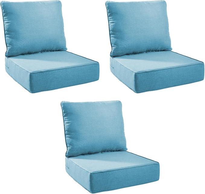 Outdoor Cushion Set for Furniture Patio Furniture, UV Resistant, Water Resistant by PLANNTONNEO