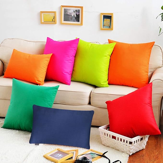 Thmyo 4-Pack 100% Cotton Lumbar Comfortable Solid Decorative Throw Pillow Case - Image 2