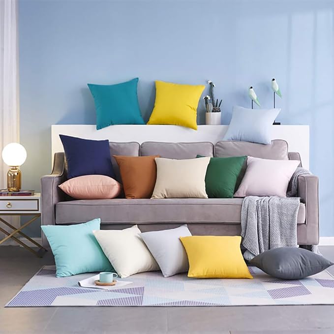 Thmyo 4-Pack 100% Cotton Comfortable Solid Decorative Throw Pillow Case - Image 3