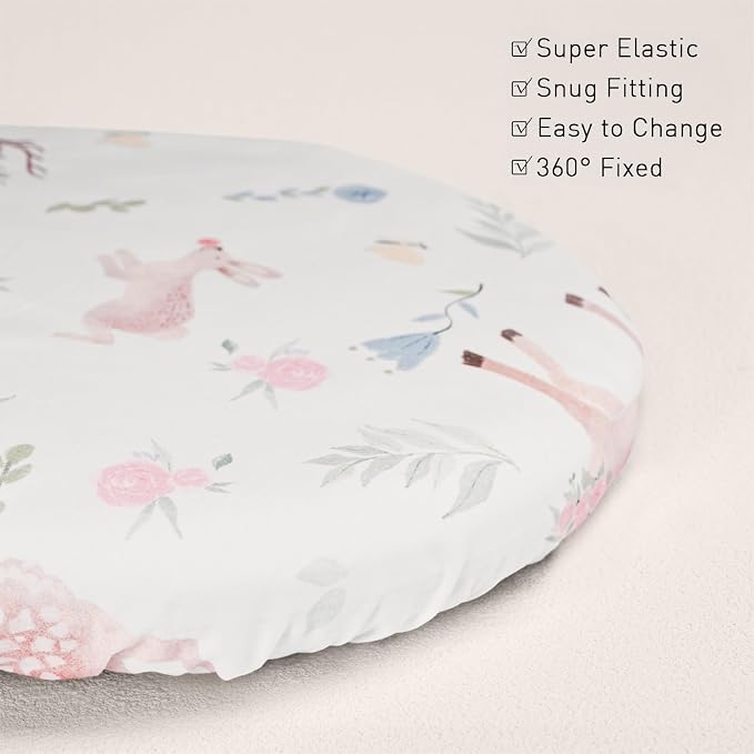 Gllquen Baby Bassinet Sheets 4 Pack, Breathable Cozy Fitted Mattress Sheet - Image 8
