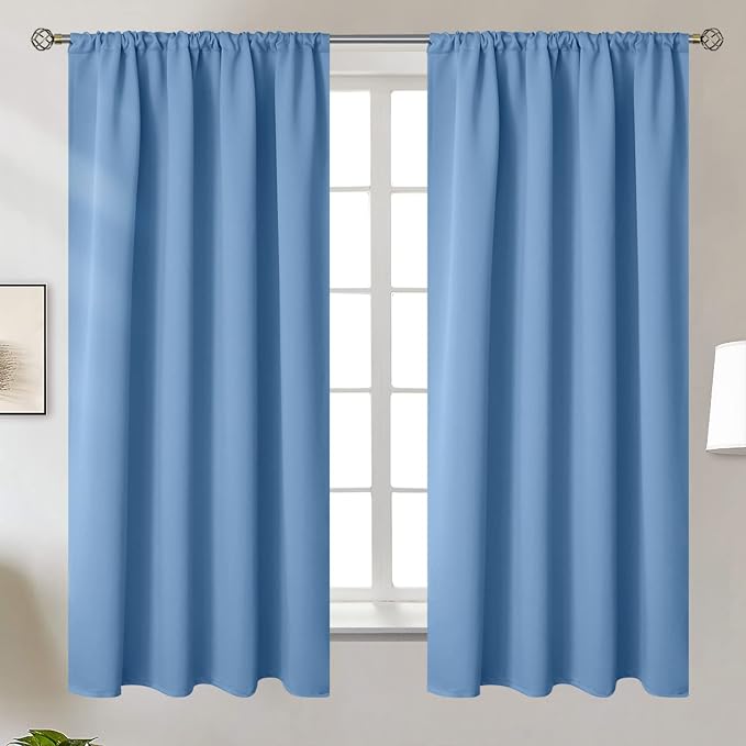 BGment Denim Blue Blackout Curtains 63Inches Length by BGment