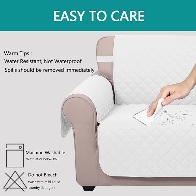 U-NICE HOME Loveseat Sofa Cover Reversible Couch Covers - Image 5