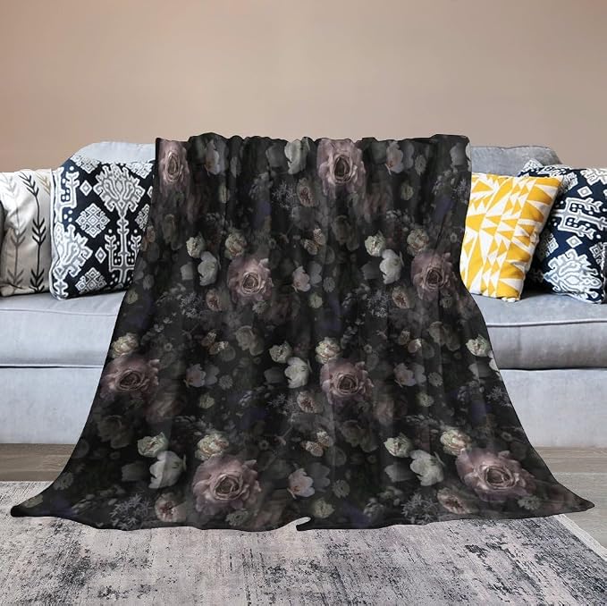 Vintage Gothic Floral Blanket - Image 6