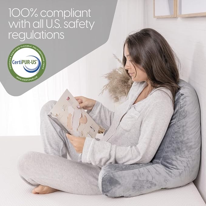 Milliard Reading Pillow with Arms, Shredded Memory Foam Back Pillow - Image 8