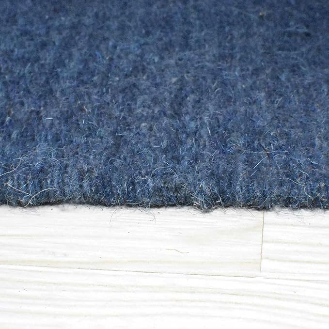 Rugsotic Carpets Hand Woven Flat Weave Kilim Wool 4'x6' Area Rug Solid Blue - Image 7