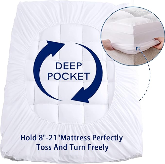 Mattress Topper California King Size, Cooling Extra Thick Breathable Viscose - Image 5