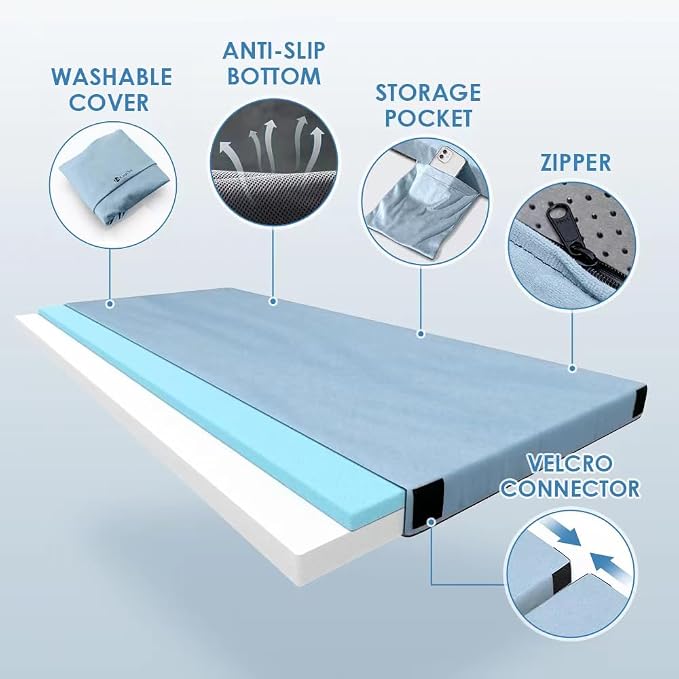KingChii CertiPUR-US Memory Foam Camping Mattress, Portable Roll Up Travel Car - Image 3