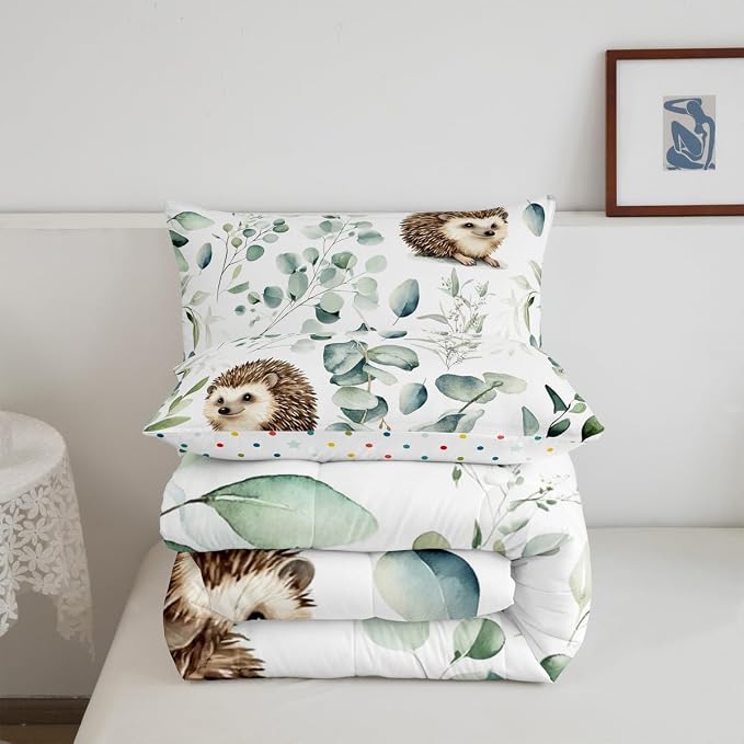 Erosebridal Cute Hedgehog Queen Size Comforter Set - Image 6