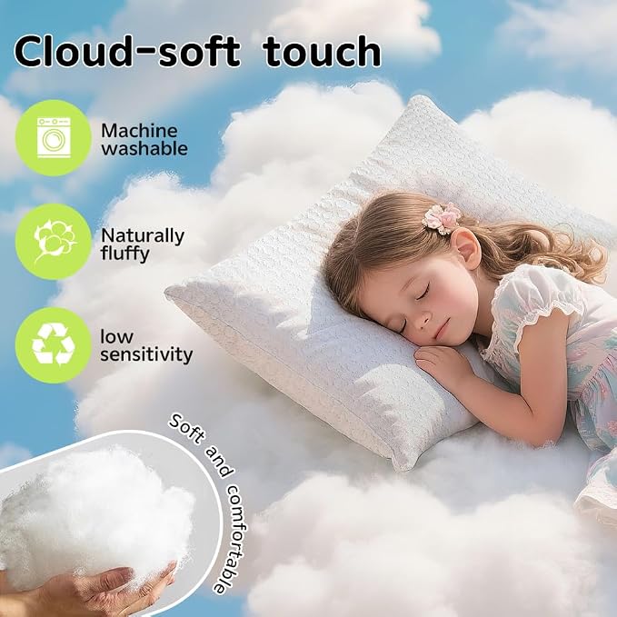 Toddler Pillow for 2-5 Year Olds, Organic Cotton Toddler Crib Pillow - Image 5