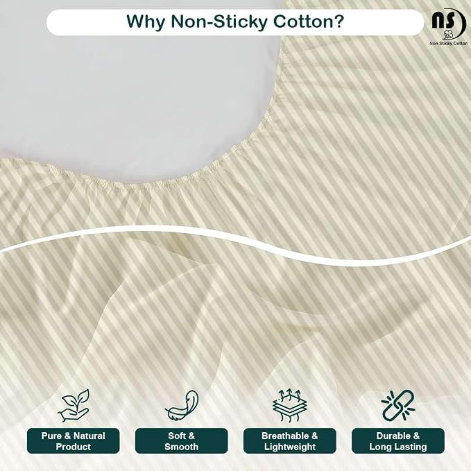 NON Sticky cotton Twin Size Sleeper Sofa Sheets, 4 Piece Egyptian Cotton Bed - Image 4