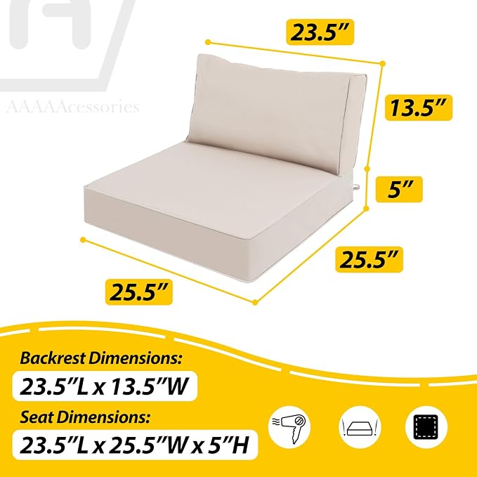 AAAAAcessories Outdoor Deep Seat Cushions, Waterproof, Fade-Resistant Patio - Image 5