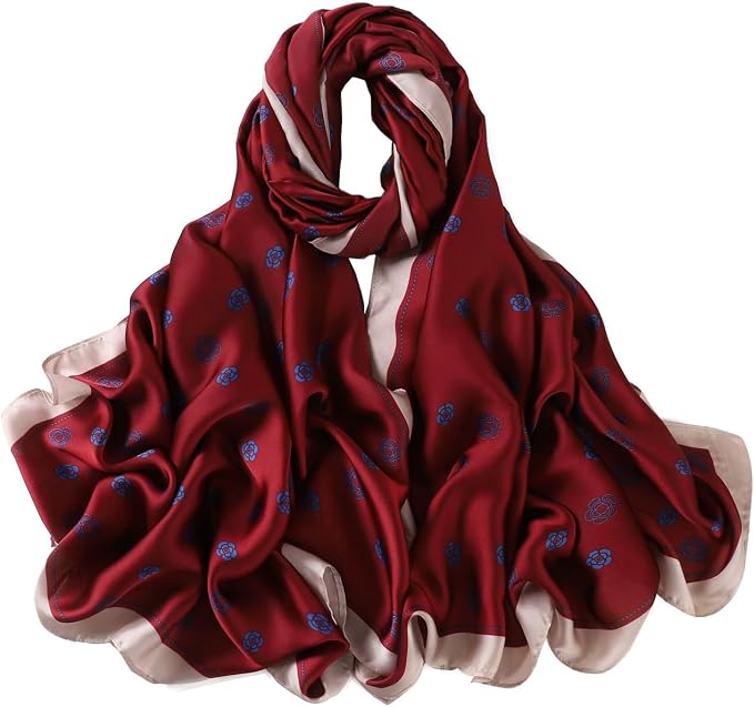Fashion Scarves Scarf 100% Silk Feeling Scarf Silk Like Scarves Long by Myneiyi