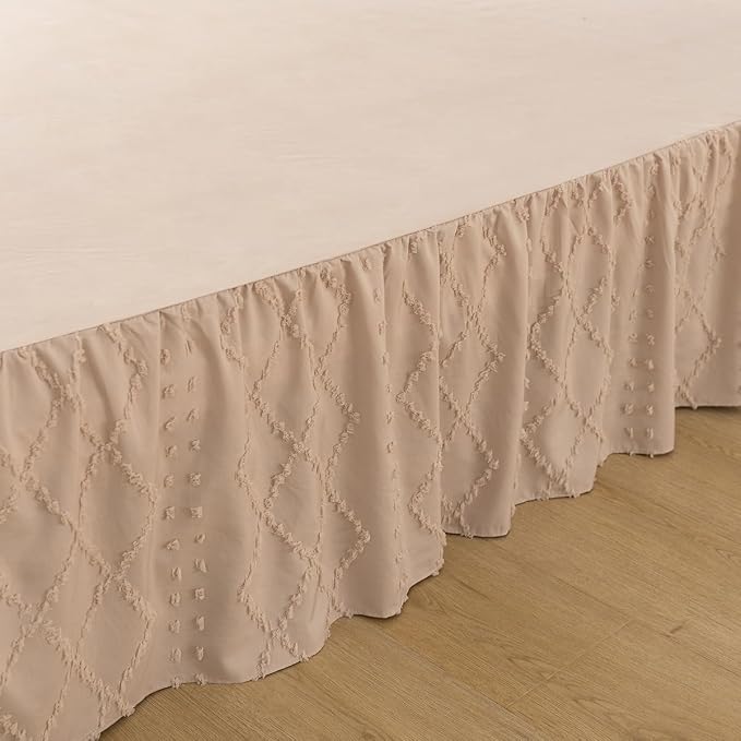 Bed Skirt Queen Size，Ruffled Cream Bed Skirt - Image 6
