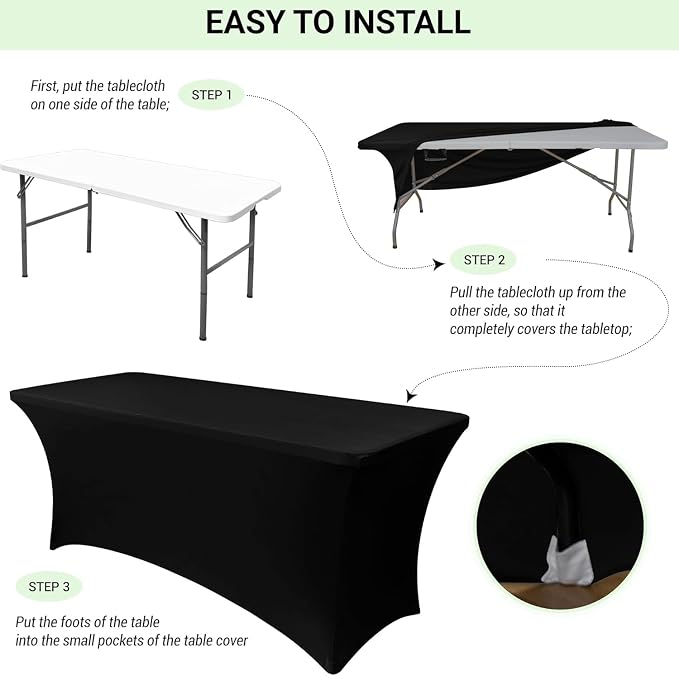 Obstal 8Ft Stretch Spandex Table Cover - Image 7