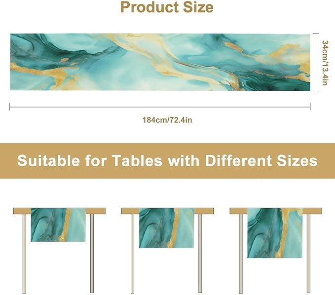 Marble Table Runner, 13x36 Inch - Image 3