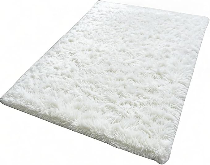 Kate Photography Floor Mats Super Soft PV Fur Rug Fluffy White Plush Area Carpet by KateBackdropforPhotography