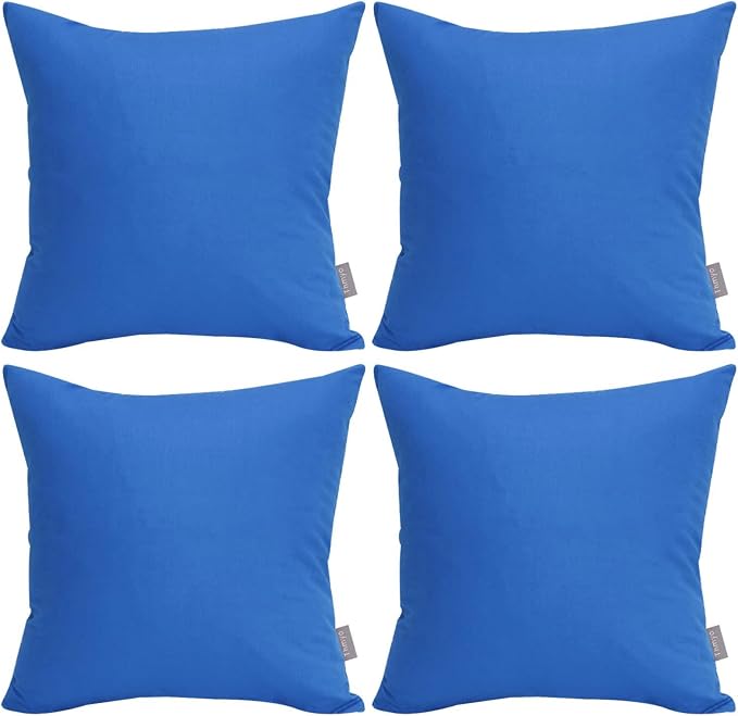 4-Pack 100% Cotton Comfortable Solid Decorative Throw Pillow Case, Thmyo Square by Thmyo
