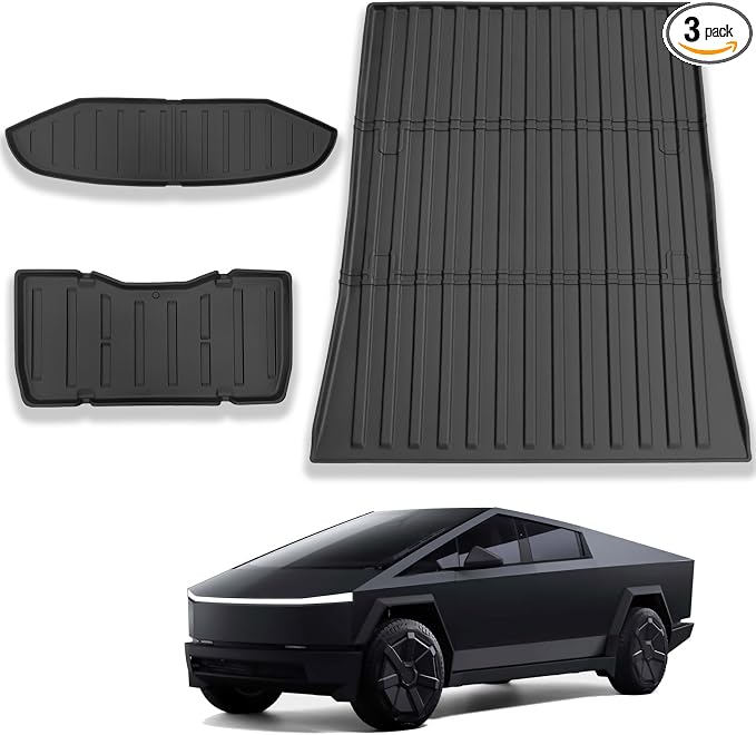 3Pcs for Tesla Cybertruck Trunk Mats Accessories 2024 2025 Custom Fit All by CYBERBEANS%C2%AE