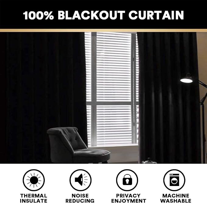 Linen Textured 100% Blackout Curtains - Image 2